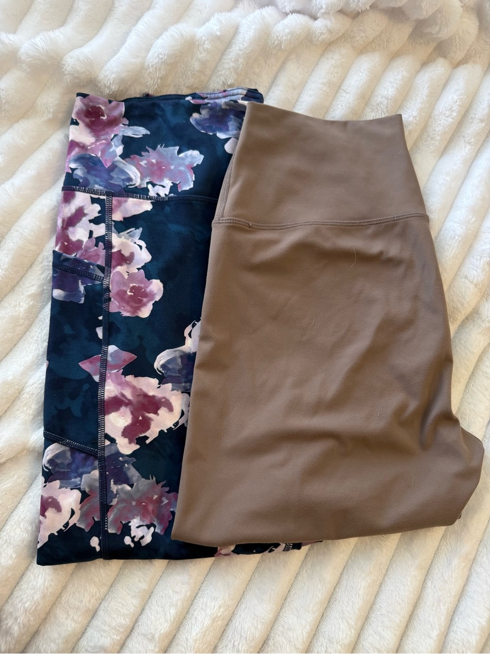 GAIAM Floral Navy & Taupe High-Waist Leggings